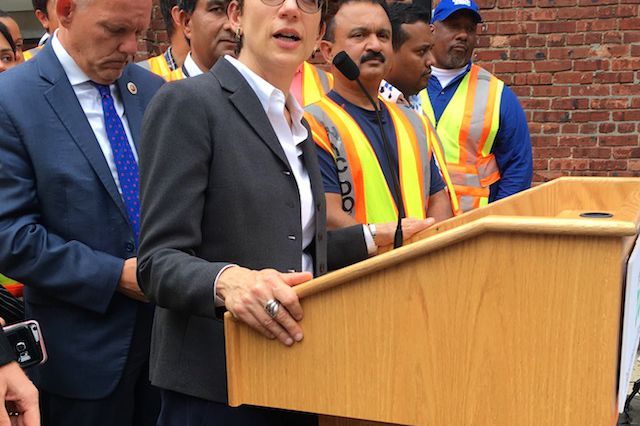 DOT Commissioner Polly Trottenberg at yesterday's press conference